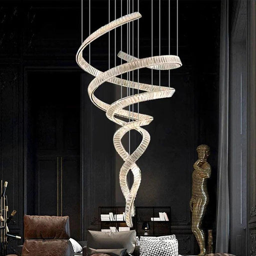 Modern Crystal Light Fixture for Staircase & Foyer & High Ceiling-DWHOME