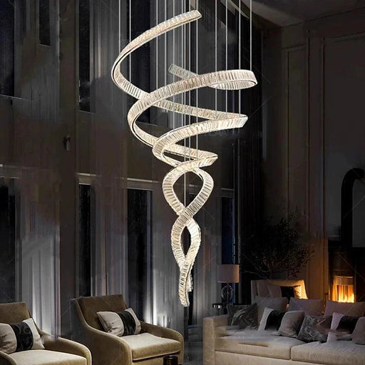 Modern Crystal Light Fixture for Staircase & Foyer & High Ceiling-DWHOME