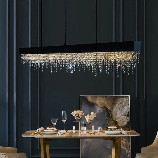 Modern Crystal Rectangular Dining Table Chandelier-DWHOME