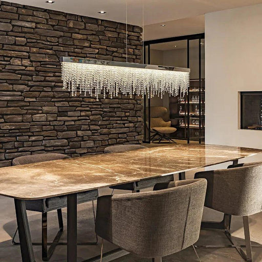 Modern Crystal Rectangular Dining Table Chandelier-DWHOME