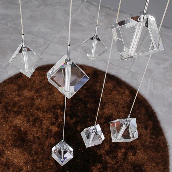 Modern Crystal Square Chandelier for Staircase - DWHOME