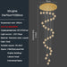 Modern Gold Long Spiral Crystal Chandelier for Staircase - DWHOME