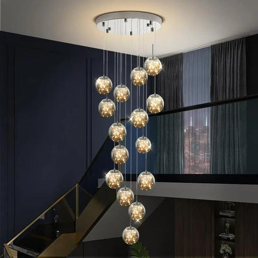 Modern Spiral Chandelier for Staircase-DWHOME