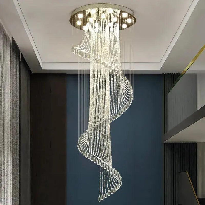 Modern Spiral Crystal Staircace Ceiling Chandelier - DWHOME
