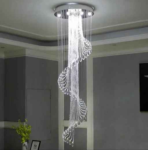 Modern Spiral Crystal Staircace Ceiling Chandelier-DWHOME