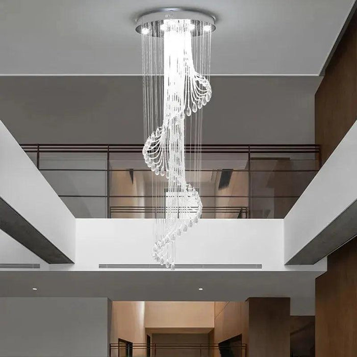 Modern Spiral Crystal Staircace Ceiling Chandelier - DWHOME