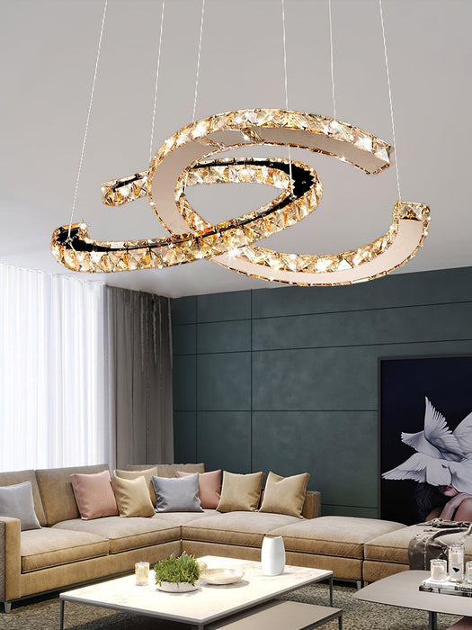 Modern Crystal Double C Chandelier-DWHOME