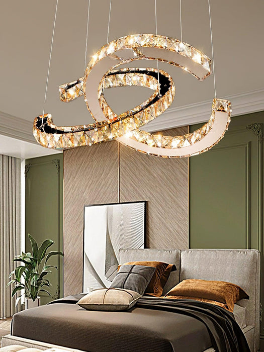 Modern Crystal Double C Chandelier-DWHOME