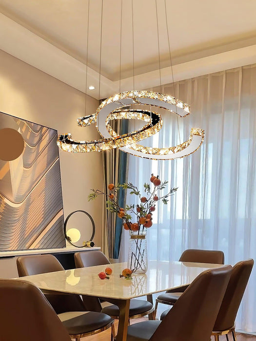 Modern Crystal Double C Chandelier-DWHOME