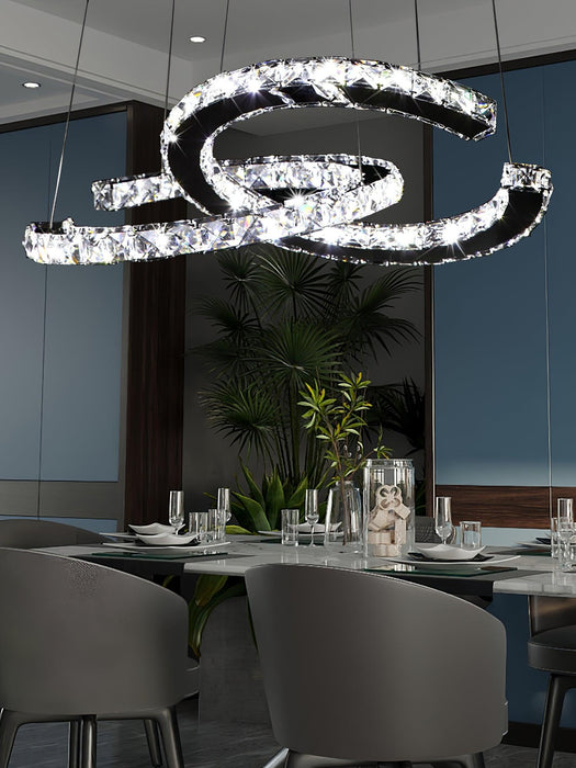 Modern Crystal Double C Chandelier-DWHOME