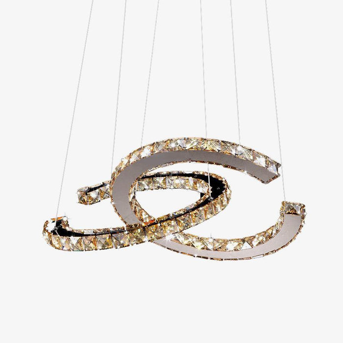 Modern Crystal Double C Chandelier-DWHOME