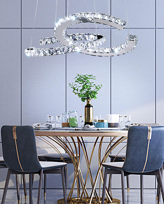 Modern Crystal Double C Chandelier-DWHOME