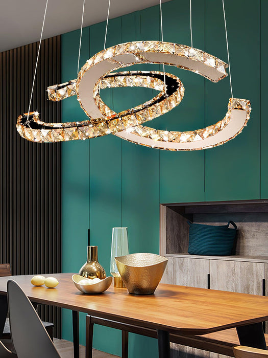 Modern Crystal Double C Chandelier-DWHOME
