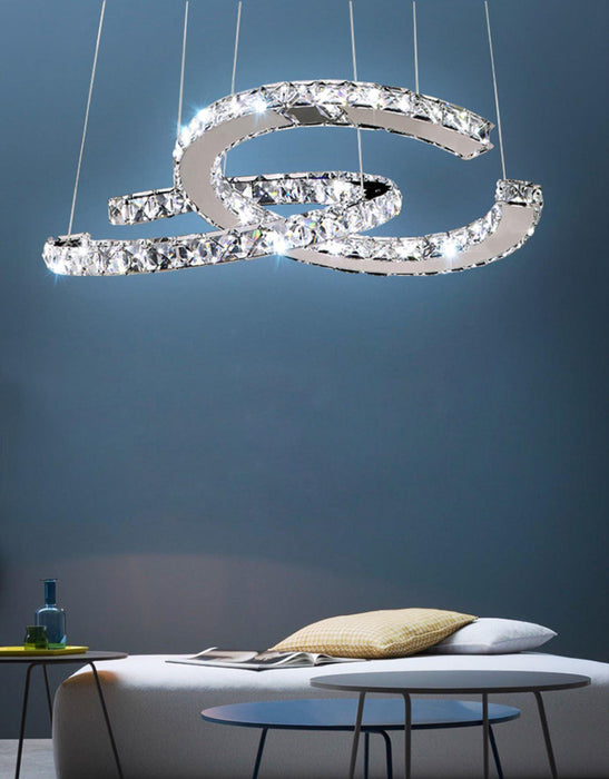 Modern Crystal Double C Chandelier-DWHOME
