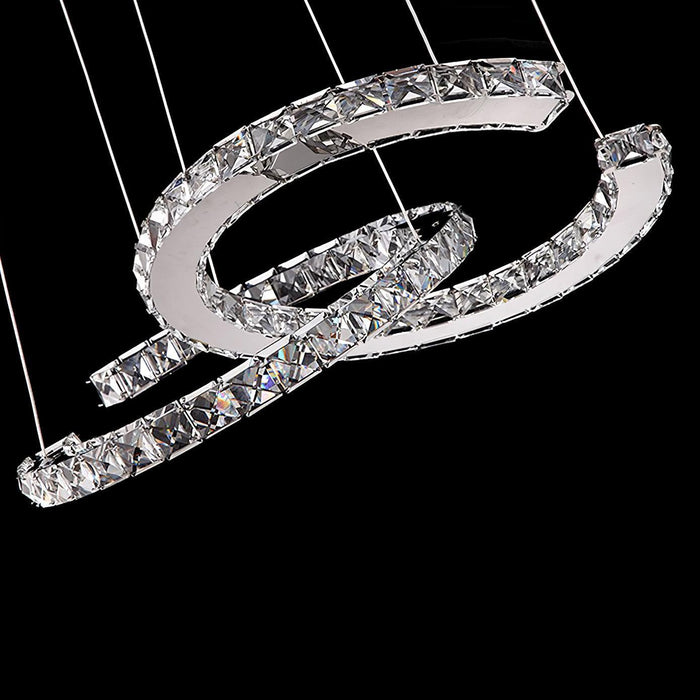 Modern Crystal Double C Chandelier-DWHOME