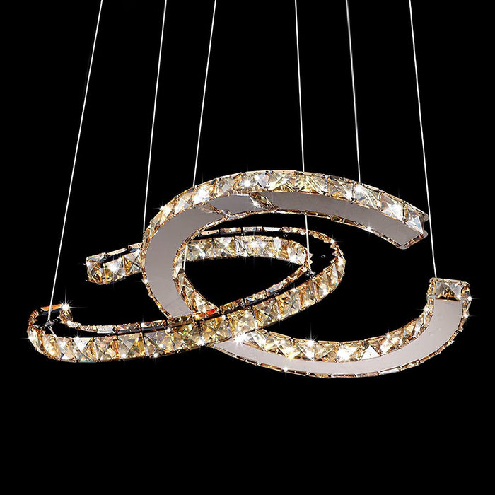 Modern Crystal Double C Chandelier-DWHOME