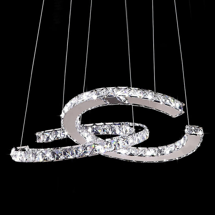 Modern Crystal Double C Chandelier-DWHOME