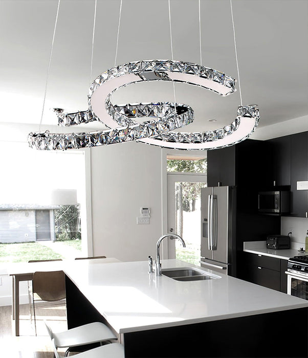 Modern Crystal Double C Chandelier-DWHOME