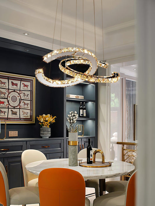 Modern Crystal Double C Chandelier-DWHOME