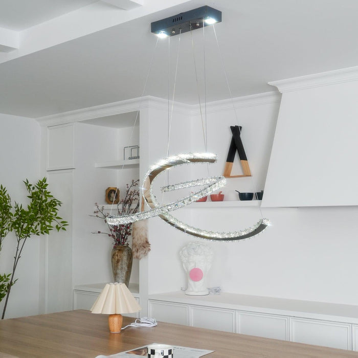 Modern Crystal Double C Chandelier-DWHOME