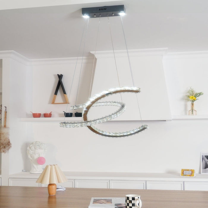 Modern Crystal Double C Chandelier-DWHOME