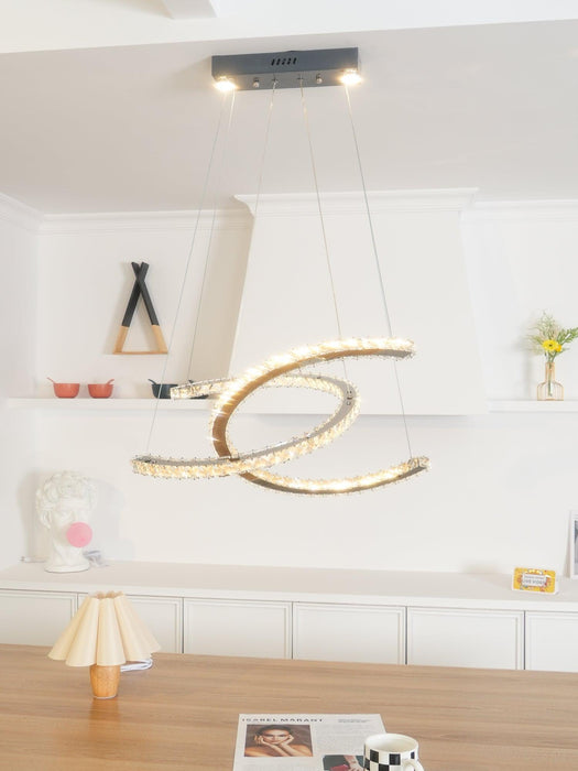 Modern Crystal Double C Chandelier-DWHOME