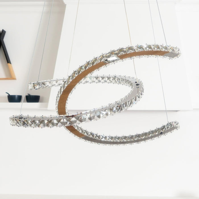 Modern Crystal Double C Chandelier-DWHOME