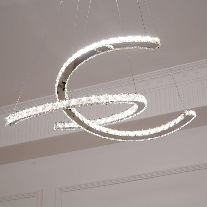 Modern Crystal Double C Chandelier-DWHOME