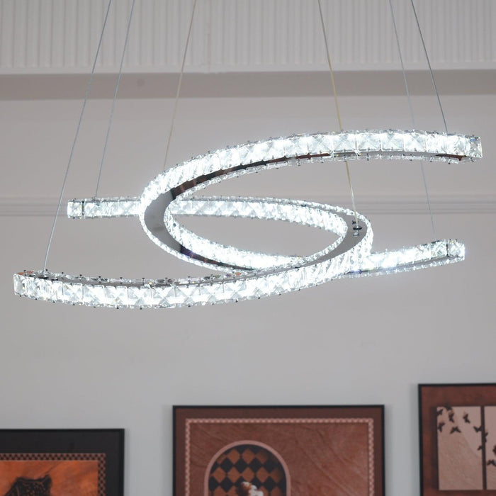 Modern Crystal Double C Chandelier-DWHOME