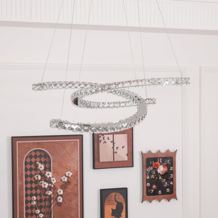 Modern Crystal Double C Chandelier-DWHOME