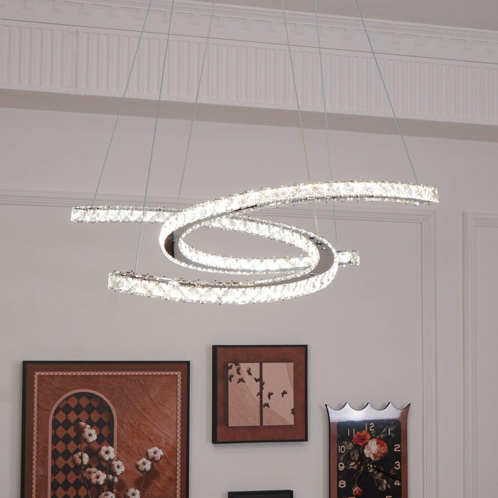 Modern Crystal Double C Chandelier-DWHOME