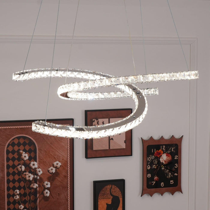 Modern Crystal Double C Chandelier-DWHOME