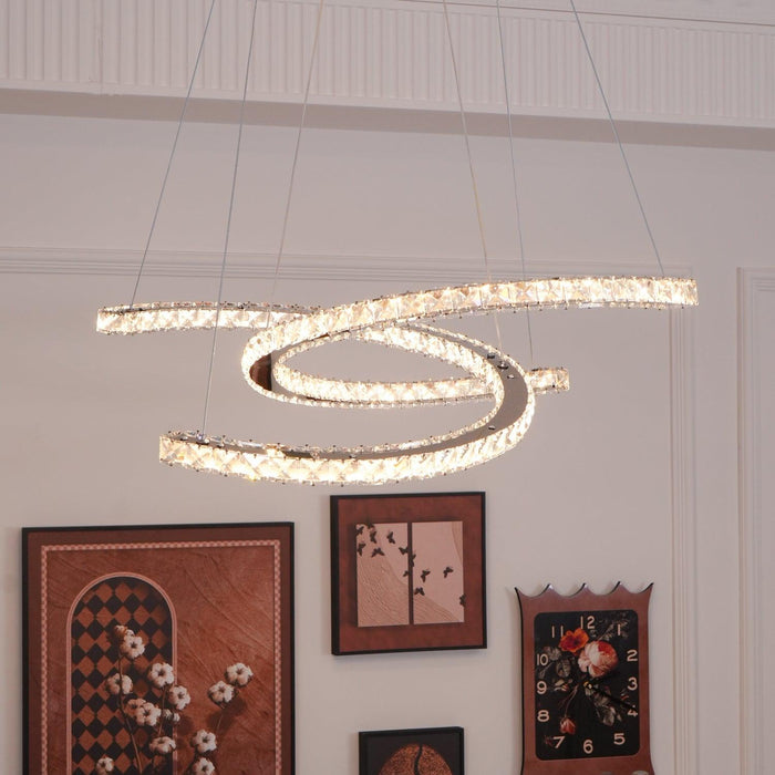 Modern Crystal Double C Chandelier-DWHOME