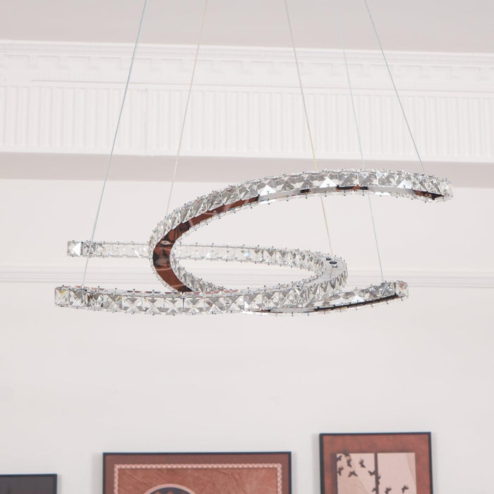 Modern Crystal Double C Chandelier-DWHOME