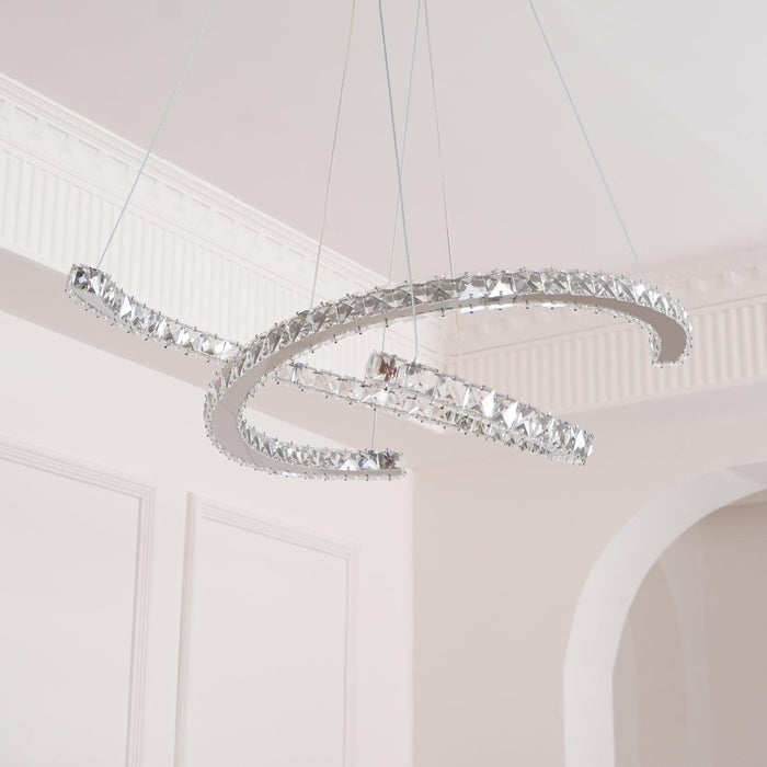 Modern Crystal Double C Chandelier-DWHOME