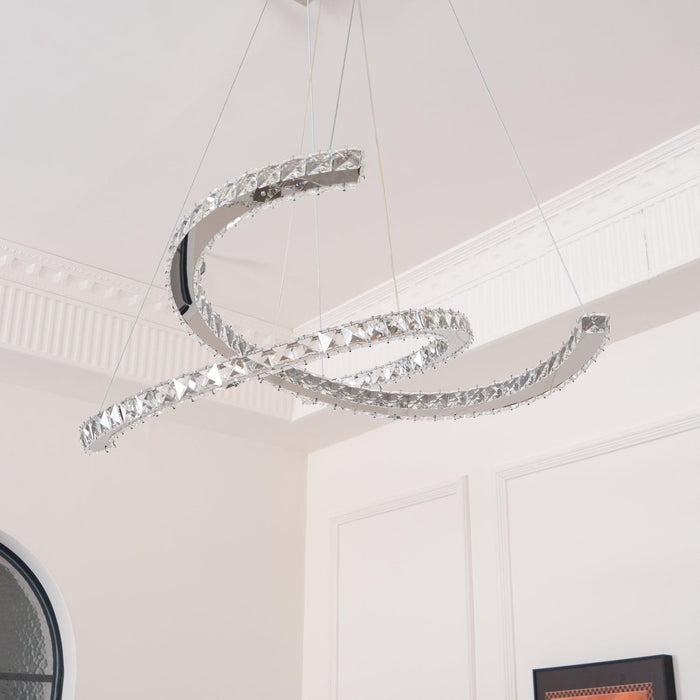 Modern Crystal Double C Chandelier-DWHOME