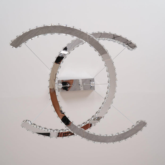 Modern Crystal Double C Chandelier-DWHOME