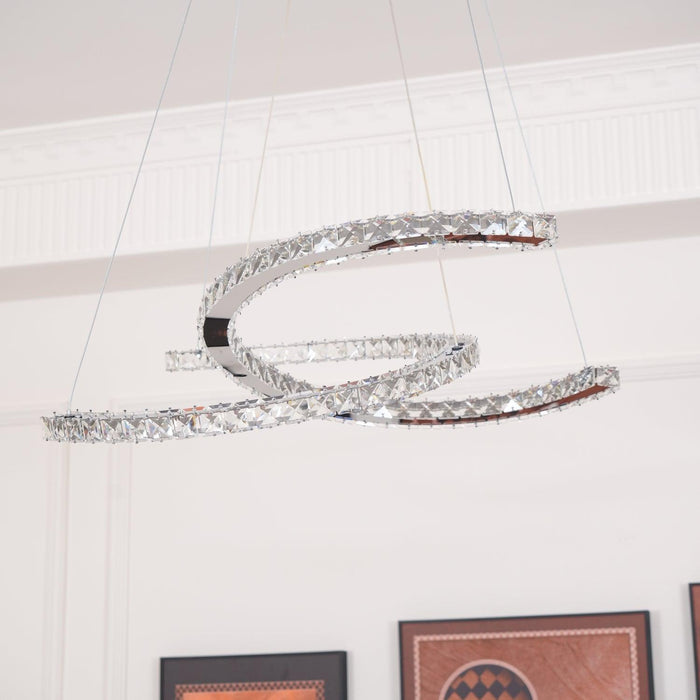 Modern Crystal Double C Chandelier-DWHOME