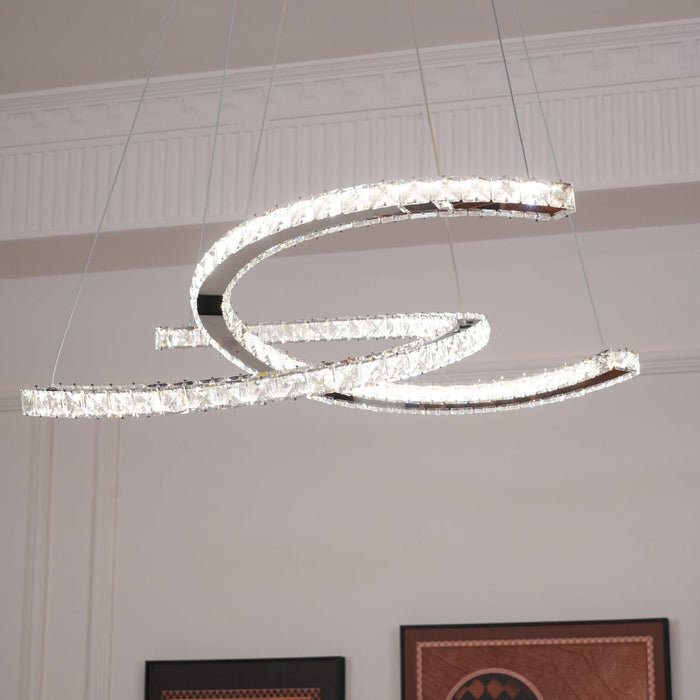 Modern Crystal Double C Chandelier-DWHOME