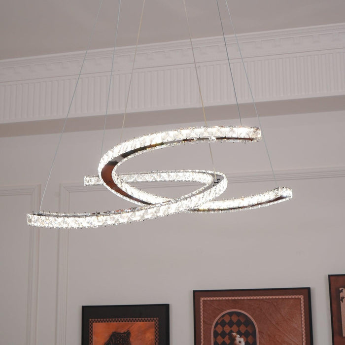 Modern Crystal Double C Chandelier-DWHOME