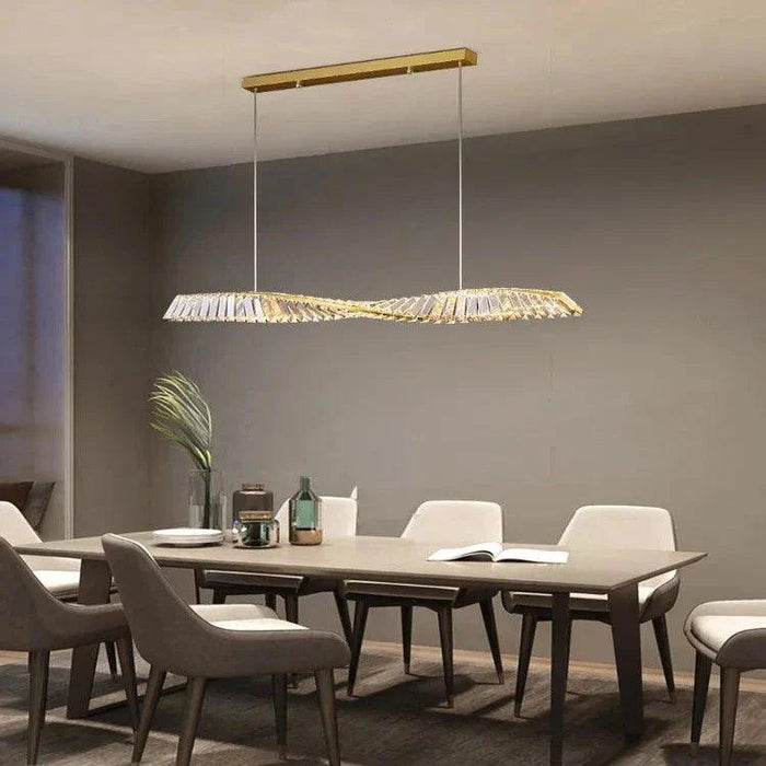 Moly Linear Crystal Chandelier for Dining Room&Kitchen - DWHOME