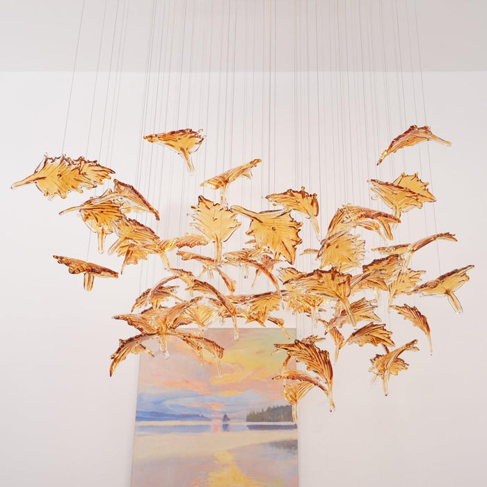 Multicolor Crystal Maple Leaf Chandelier - DWHOME