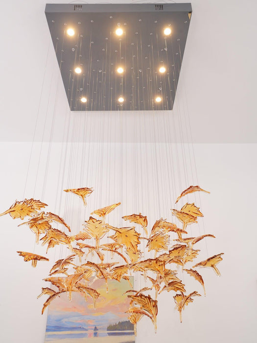 Multicolor Crystal Maple Leaf Chandelier - DWHOME