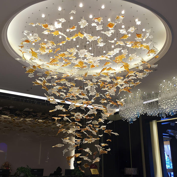Multicolor Crystal Maple Leaf Chandelier - DWHOME