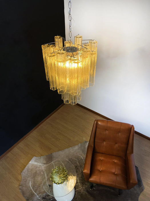 Fantastic Amber Murano Glass Tube Chandelier-DWHOME