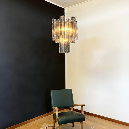 Fantastic Smoked Murano Glass Tube Chandelier-DWHOME