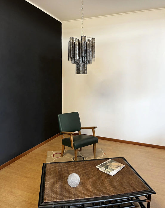 Fantastic Smoked Murano Glass Tube Chandelier-DWHOME
