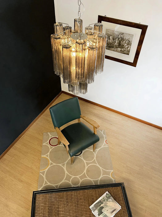Fantastic Smoked Murano Glass Tube Chandelier-DWHOME