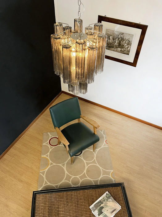 Fantastic Smoked Murano Glass Tube Chandelier-DWHOME