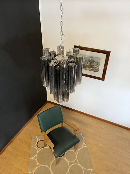 Fantastic Smoked Murano Glass Tube Chandelier-DWHOME